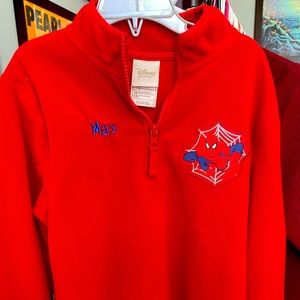 Disney Store Kids Spider-Man Fleece Size 5/6 “Max” Embroidery